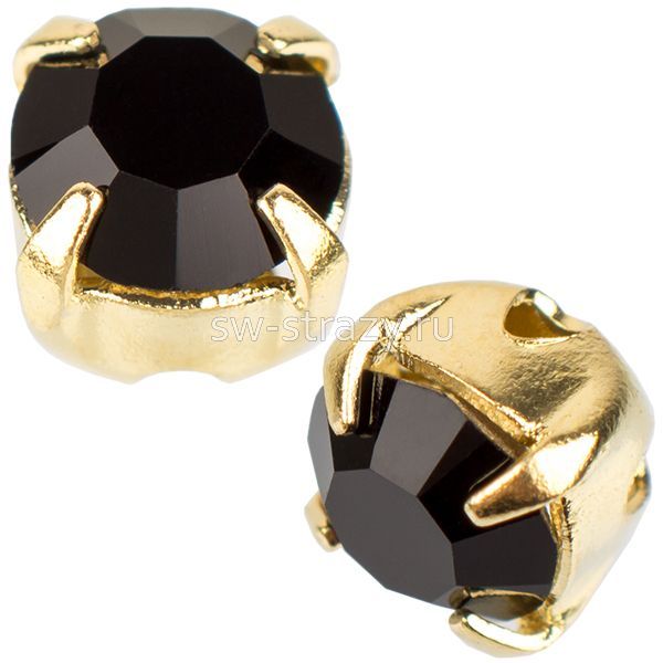 Шатоны в оправе ss 16 Jet/Gold