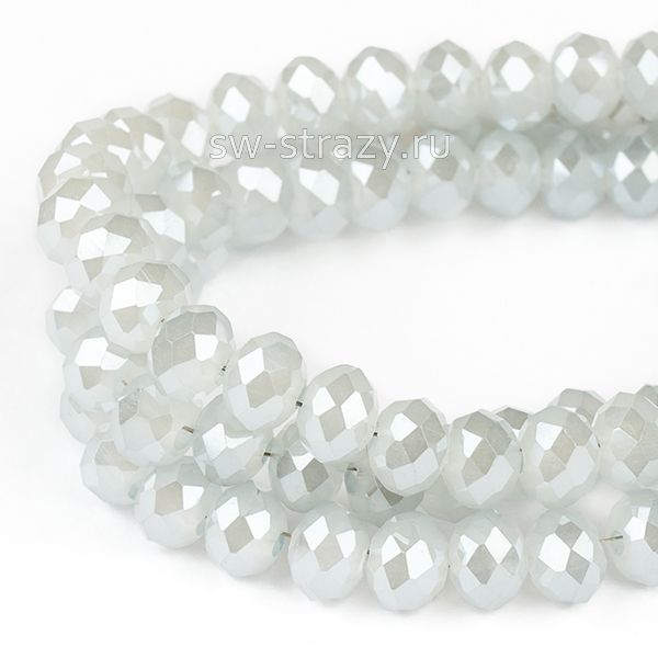 Бусины граненые Rondelle 6 мм серый АВ (111), 1 нить
