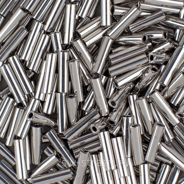 Стеклярус 6x1,7 mm 194 Palladium Plated