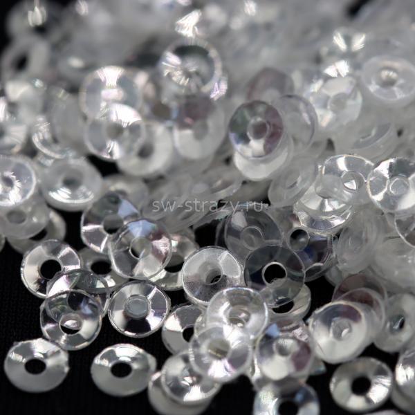 Пайетки-чаши 3 мм прозрачные (3 гр)