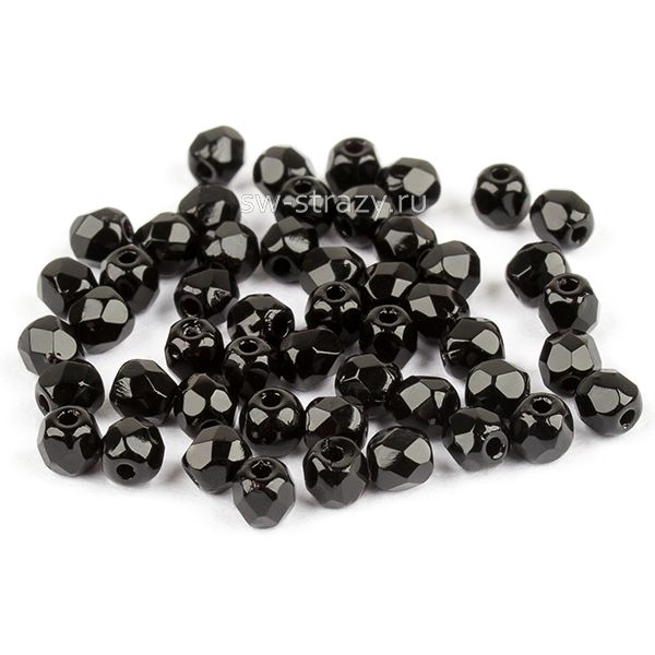 Бусины граненые Firepolished 3 мм Jet Black (23980-280) 67