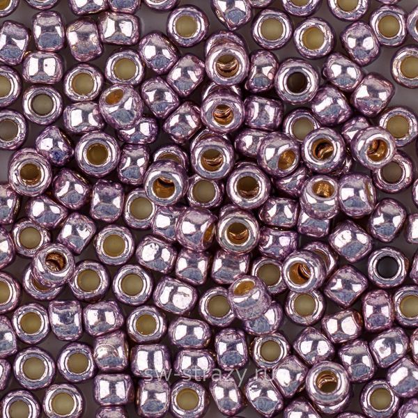 Бисер круглый 8/0 #0579PF Permanent Finish Гальванизирован светло-сиреневый