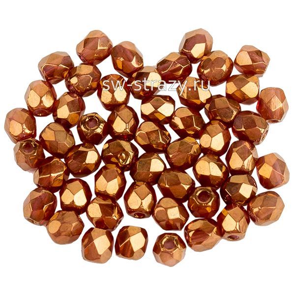 Бусины граненые Firepolished 3 мм  топаз золотой глянец (lz10070)