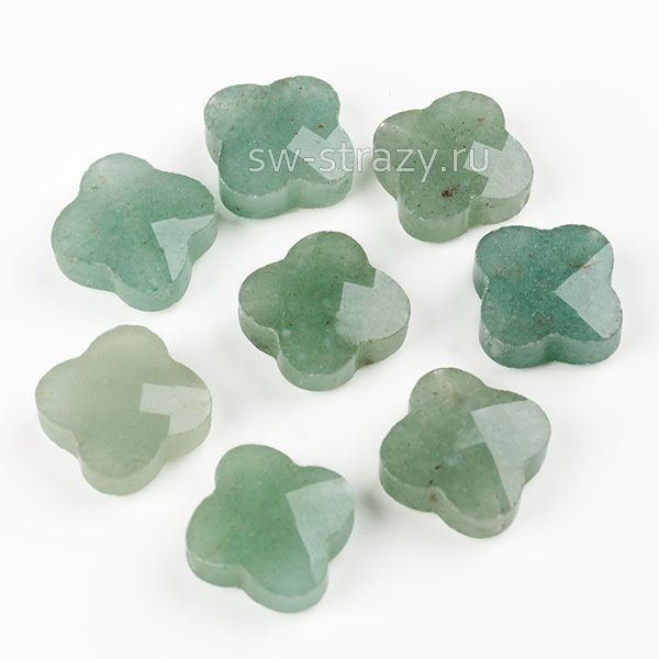 Бусина-клевер из нефрита13х13*