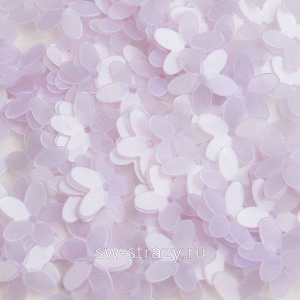 Пайетки-цветочки чаши 10 мм матовые сиреневые (3 гр)
