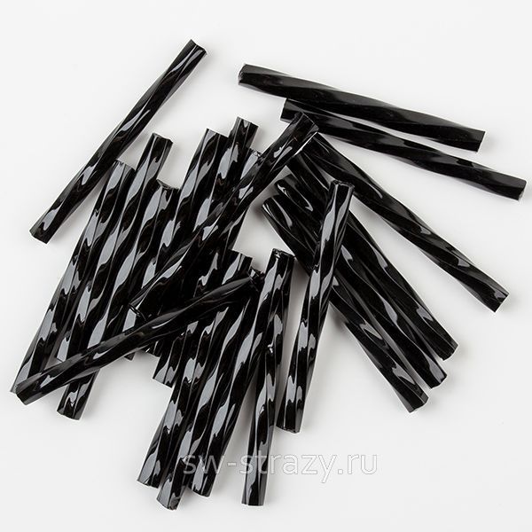 Стеклярус витой 25 мм черный (23980TW)