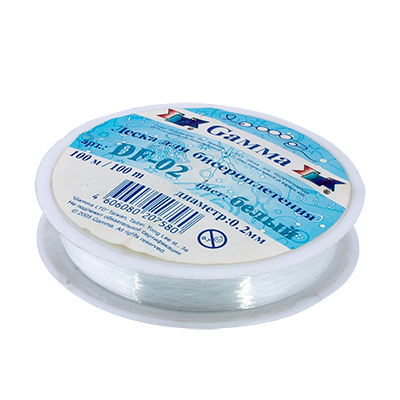 Леска для бисероплетения d=0,2 мм (DF-02) белая