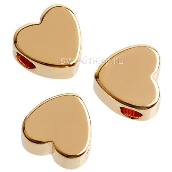 Бусина-сердечко 5х5,5 мм позолота