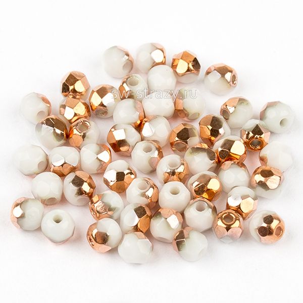 Бусины граненые Firepolished 3 мм Chalk Capri Gold (03000-27101)
