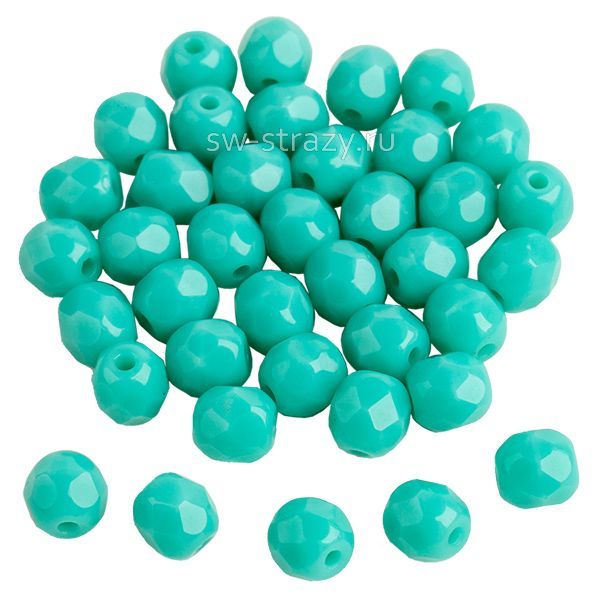 Бусины граненые Firepolished 4 мм Opaque turquoise 57