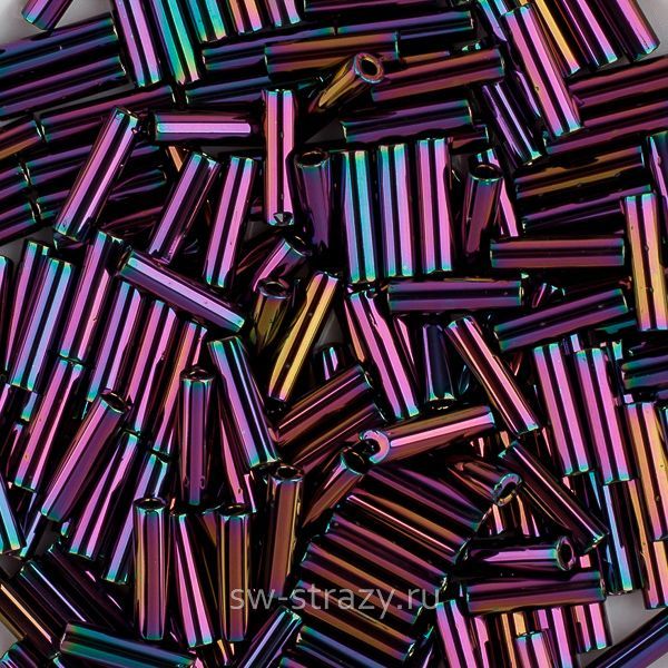Стеклярус 6x1,7 mm 454 Metallic Purple Iris