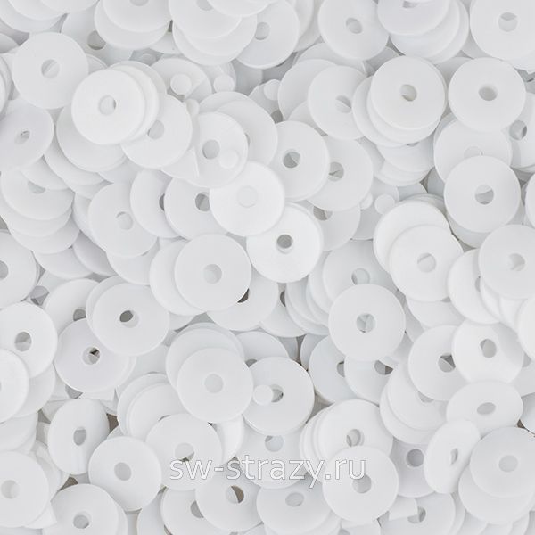 Пайетки плоские 4 мм белые (3гр)