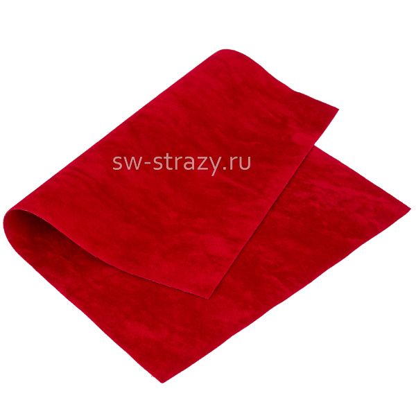 Замша искусств.двухсторон. 20х30 см т.красная (21887)