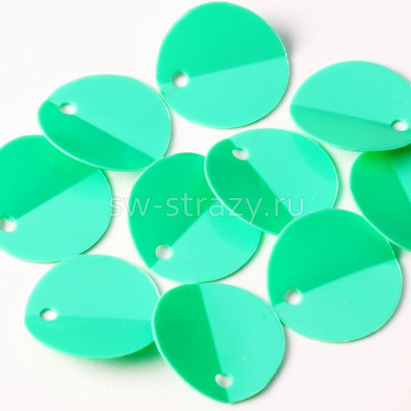 Пайетки круглые со cгибом 10 мм мятные (10 шт)