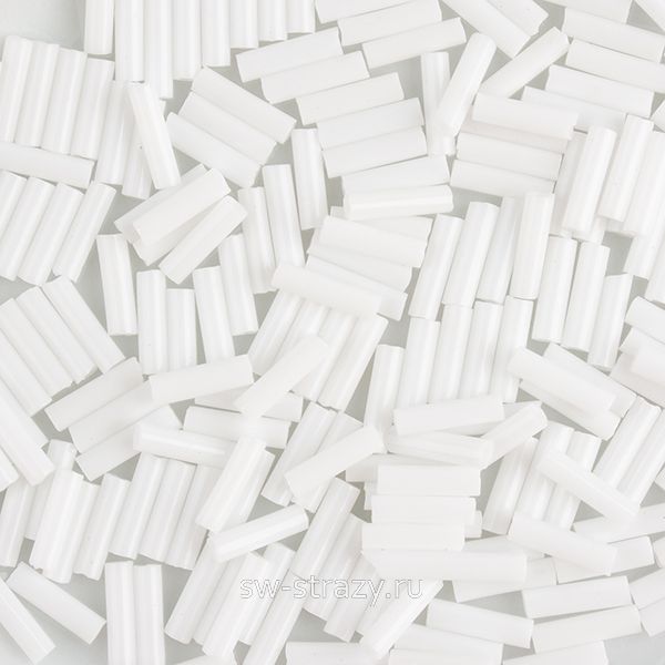 Стеклярус 6x1,7 mm 049 Opaque White