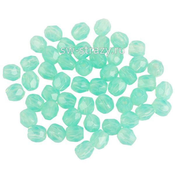 Бусины граненые Firepolished 3 мм зеленый опал (61100) 64