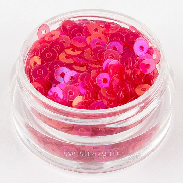 Пайетки 3 mm плоские (0132) Fucsia IR 3 гр