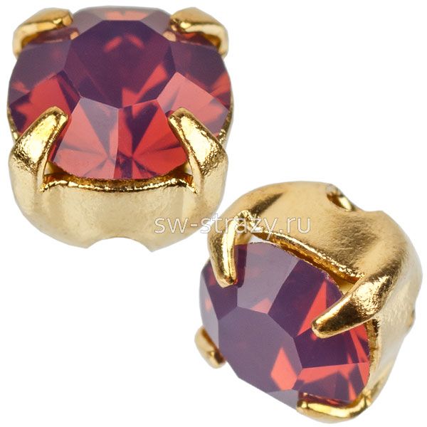 Шатоны в оправе ss 29 Amethyst Opal/Gold