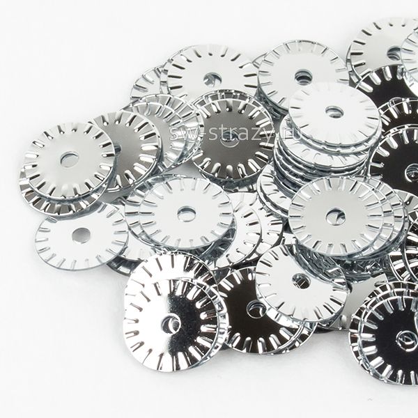 Пайетки 6 mm рифленые (1111) Argento MT 3 гр