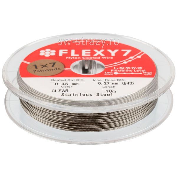 Тросик ювелирный на катушке FLEXY 7  CLEAR 0.45 мм (10 м)